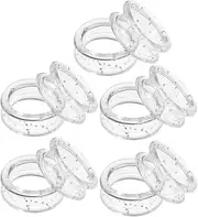 Barber Shear Thumb Rings 10pcs Silicone Inserts for Hair Cutting Scissors Pet Grooming Non Comfortable White Color