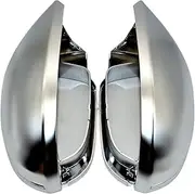1 Pair Compatible For Audi A6 C7 S6 RS6 2013+ Matte Chrome Silver Car Rearview Mirror Cover Side Wing Mirror Protect Frame Covers Trim