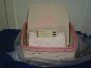 Longaberger 2009 HoH Whitewash Horizon of Hope Note Basket Set with Decal Lid