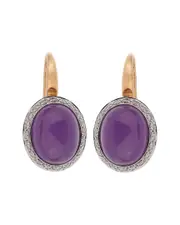Mimi Milano 18K 8.40 ct. tw. Diamond & Violet Jade Earrings (Authentic Pre-Loved)