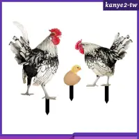在飛比找蝦皮購物優惠-[KY] 3 件裝雞裝飾花園木樁栩栩如生的戶外裝飾亞克力動物