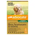 Advocate Green Spot-On Flea & Worming Treatment <4kg Dog 3pk