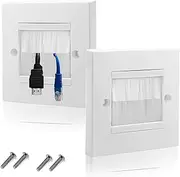 2 Pack Brush Wall Plate, Cable Entry Cover, Wall Cable Cover, Single Gang Brush Panel for Covering Outlets, Receptacles and Tidying Cords for Cables