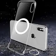 RUNGOS Magnetic for iPhone X/XS Case MagSafe (Bare Metal Feel) [Camera Hollow] [Strong Magnetic] Borderless Slim Case for iPhone Xs/X Phone Case, Thin Cover Resilient Case 5.8'', Crystal Clear
