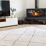 Large Soft Modern Diamond Print Indoor Home Living Bedroom Floor Rug Carpet Mat- -120X170