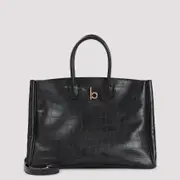 [Burberry] Burberry-Black Leather Rocking Horse Tote Bag-Donna OS OS
