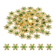 200 Pcs 13mm Flatback Flower Crystal Rhinestone Embellishments, Green