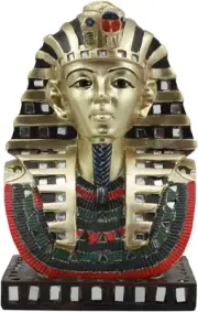 Ebros Ancient Egyptian Pharaoh Mask of King TUT Statue Golden Tutankhamun Bust F