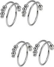 DEARMAMY Ring Engagement Stackable Finger Fidget With Beads Adjustable Pressure Finger Jewelry Women Jewelries Relief Jewelries Delicate Accessory Copper Silver