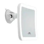 JiBen Square LED Lighted 10X Magnifying Makeup Mirror with Locking Suction Cup