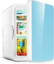 Mini Fridge 10 Liter/12 Can Portable Makeup Fridge with Handle for Skincare, Cosmetics, Food and Car,Sapphire Blue