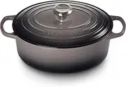 [Le Creuset] Enameled Cast Iron Signature Oval Dutch Oven, 5 qt, Oyster