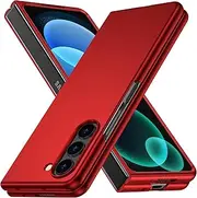 [JUMIUSTNB] Compatible with Samsung Galaxy Z Fold 5 Case, Clear Hard PC Cover Cute Simple Never Yellowing Lightweight Matte Protective Slim Bumper Phone Case for Samsung Galaxy Z Fold 5, Red(6-49)