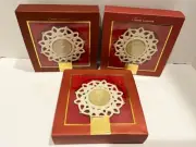 Set of 3 Lenox Snow Lights Snowflake Porcelain Votive Tealight Candle Holders