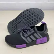 ADIDAS NMD_R1 Boost J Athletic Shoe Kids Size US 5 Black Purple