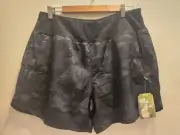 Libin Shorts Womens Size XL Black Camo Stretch Running Athletic Phone Pocket NWT