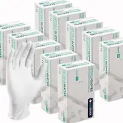 MEDSTOCK White Nitrile Gloves - Medical Examination, Powder/Latex-Free, Non-Sterile, Disposable, Reduces Cross Contamination, Ambidextrous,