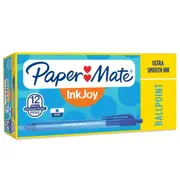 Papermate InkJoy 100RT Retract BallPoint 1.00mm Medium Pen [Blue] (12-Pieces)