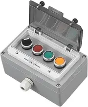 Metal Button Switch Control Box Emergency Stop Waterproof cast Aluminum Alloy Start Industrial Two-Three Switch Emergency Stop (Size : 4-02)