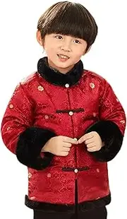 [JIMINISO] Winter Chinese Traditional Satin Tang Suit Fleece Thicken Coat + Pants 2 Piece Set Improving Daily Outfits
