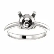 Sterling Silver Round Cut Ring Setting Solitaire Double Claw Style Ring Mounti