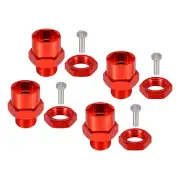 Wheel Hex Hub Adapter 12mm To17 mm for 1/10 RC Car Upgrade 1/8 Tires (Red)