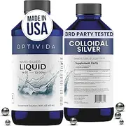 Optivida Health- Nano Silver Liquid for Immune Support, All Natural & Promotes A Healthy Immune System SOL Liquid Solution 10PPM (1 Pack)