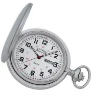 Gotham Men's Stainless Steel Analog Quartz Day/Date Hunter Pocket Watch