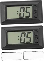 Ciieeo 2Pcs Digital Clock for Car Compact Electronic Calendar Display with Adhesive Pad Easy to Install Mini Clock for Dashboard Office Use Lightweight Design for Date