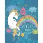 SKETCH BOOK FOR KIDS: CUTE UNICORN COVER, SKETCH BOOK FOR DRAWING AND SKETCHING,