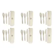 6x 4pc Wildtrak Wheat Straw Tableware Set Assorted Outdoor Camping