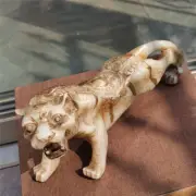 5.15 LB Rare China Old Jade Gilt Feng Shui Tiger Tigers Beast Statue
