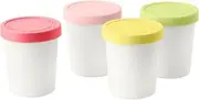 Tovolo Sweet Treat, Reusable Ice Cream Container for Homemade Ice Cream, Assorted Set of 4-6 Oz Stackable Storage Tubs with Silicone Lids for Freezer - BPA-Free & Dishwasher-Safe