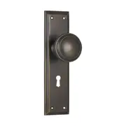 0725 Door Knob Milton Lock Pair Antique Brass H200xW50xP73mm