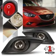 Smoke Tinted Fog Light Lamp w/Switch+Harness+Black Bezel for 14 15 16 Mazda 6 (for: Mazda)