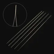 5pcs Iron Big Eye Beading Needle Platinum Tone 2.17 Inch Threading Beading Tools