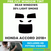 For Honda Accord 2018+ Pre Cut Window Tint Rear 35% Light Smoke Film (for: Honda)