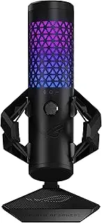 ASUS ROG Carnyx RGB Condenser Gaming Microphone Black (Gaming, Streaming and Podcast, 25 mm Capacitor Capsule, 192 kHz / 24 Bit Sampling Rate, High Pass Filter, Pop Filter, Metal Holder, Aura Sync)
