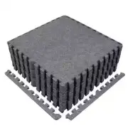 CAP Gym Floor Tiles 24"L x 24"W Carpet Interlocking Non-Slip Mats Home Gym Gray