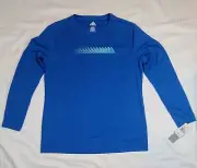 Women's adidas LS Sprinter Tee Climalite Crew Neck Long Sleeve T-Shirt Blue