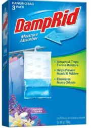 DampRid HANGING BAG MOISTURE ABSORBER 397g 3Pcs Lasts Upto 60-Days LAVENDER