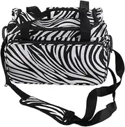 [NutriEss] Zebra Stripe Salon Handbag Large Capacity Hairdressing Tools Organizer Bag with Multiple Pockets for Stylists Barbers Professionals Canvas Material 35 x 20 x 24cm