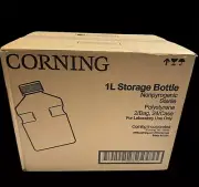 FREE SHIPPING a CASE of 24 NEW Corning 1L Polystyrene Storage Bottles #430518