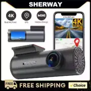 4K Mini Car Cam DVR Dash Cam GPS Camera WiFi APP Control Driving Video Recorder