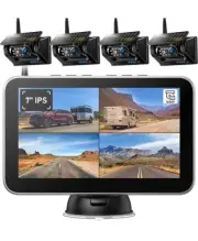 ZEROXCLUB 4 Magnetic Solar Wireless Backup Camera HD1080P 7" DVR Monitor No-Wire