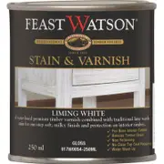 Feast Watson 250ml Liming White Satin Stain & Varnish - 250ml