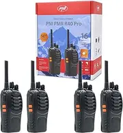 Pack of 4 Portable Radio PNI PMR R40 PRO Batteries, Chargers and Headphones Included