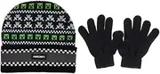 [Bioworld] Minecraft Creeper Swords Fair Isle Boys Beanie Hat & Gloves Set, Black