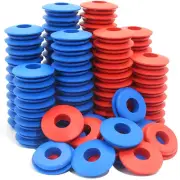 100Pcs Rubber Glad Hand Seals 50 Red & 50 Blue round Washers Grommets Gaskets