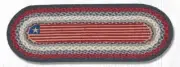 USA FLAG, PATRIOTIC Table Runner 13" x 36" 100% Natural Braided Jute FREE SHIP